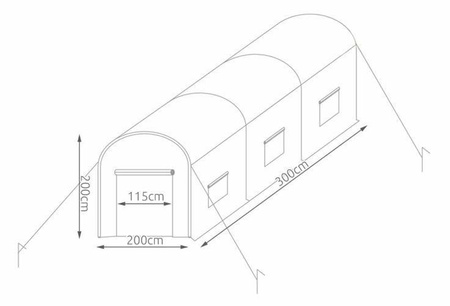 Ogrodniczy tunel foliowy szklarnia 6m2 