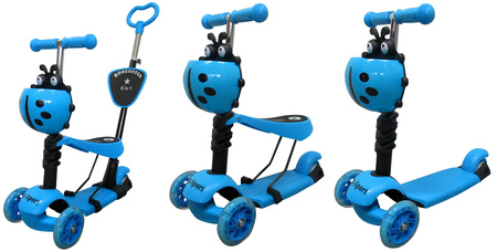 Hulajnoga H3 niebieska Jeździk 5w1      