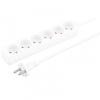 Listwa 6 Gniazd Uziemienie 1,5 M Biała