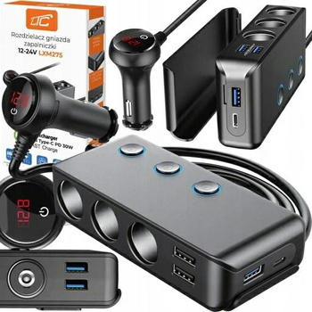 Rozdzielacz gniazda zapalniczki 12-24V