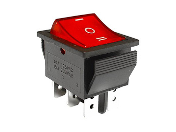 Przełącznik on-off-on, czerwony, duży