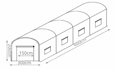 Ogrodniczy tunel foliowy szklarnia 12m2
