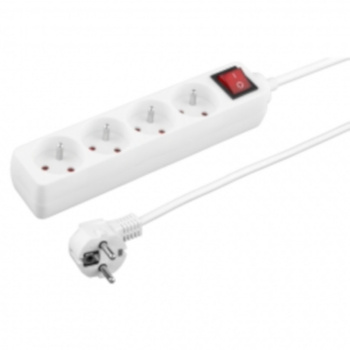Listwa 4 Gniazda Uziemienie 1,5 M Biała
