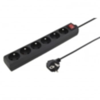 Listwa 6 Gniazd Uziemienie 5 M Czarna