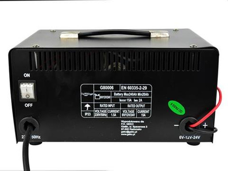 Prostownik samochodowy 6/12/24V 15A