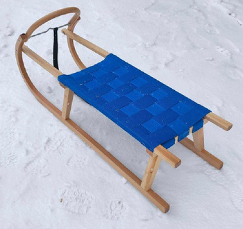 Sanki bukowe, pasy parciane 120cm