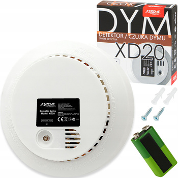 Detektor czujnik dymu XD20 230V/9V"     