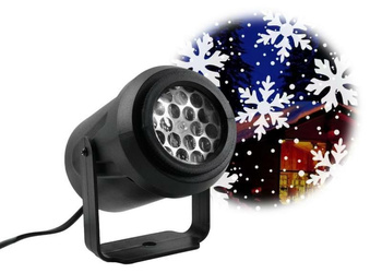 Projektor laserowy LED płatki śniegu    