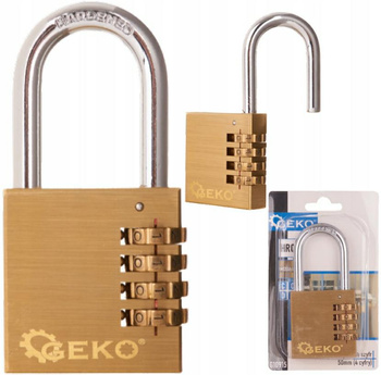 Kłódka mosiężna na szyfr 50mm (4 cyfry) 