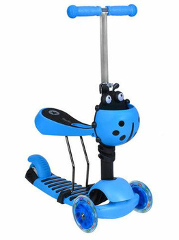 Hulajnoga trójkołowa 3w1 LED niebieska